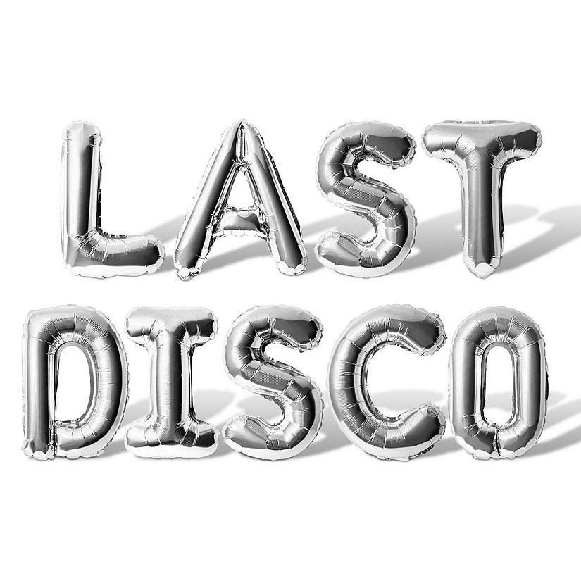 16 Inch Silver LAST DISCO Letter Balloon Banner Image