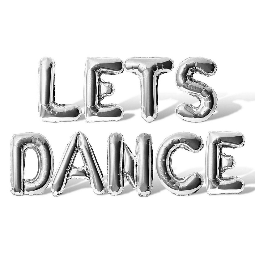 16 Inch Silver LETS DANCE Letter Balloon Banner Image