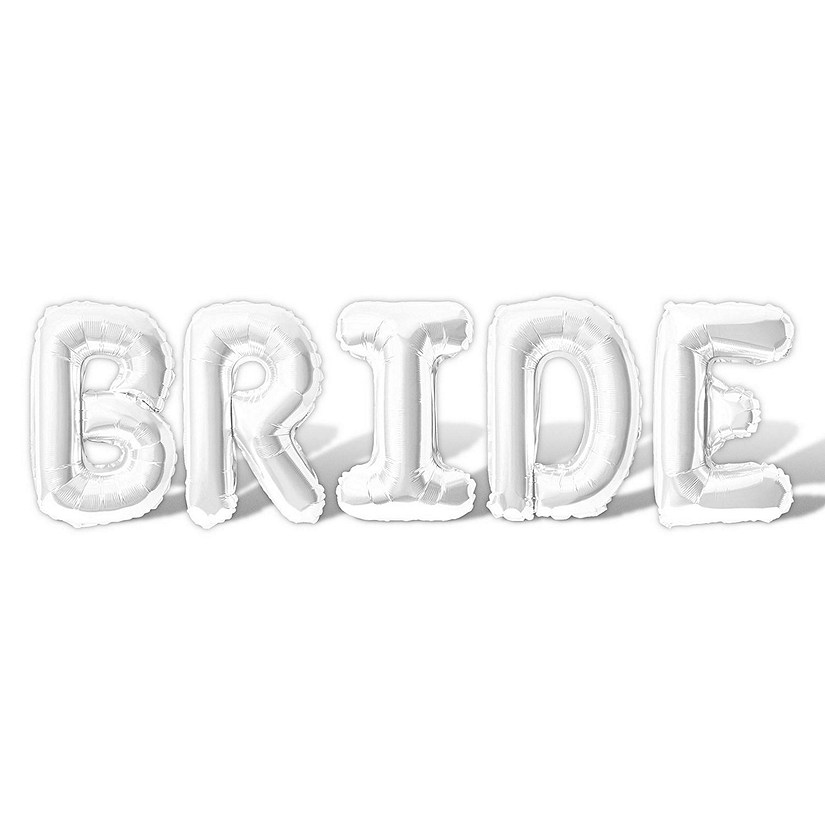 16 Inch White BRIDE Letter Balloon Banner Image