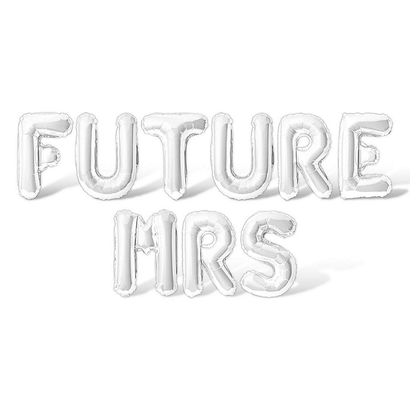 16 Inch White FUTURE MRS Letter Balloon Banner Image