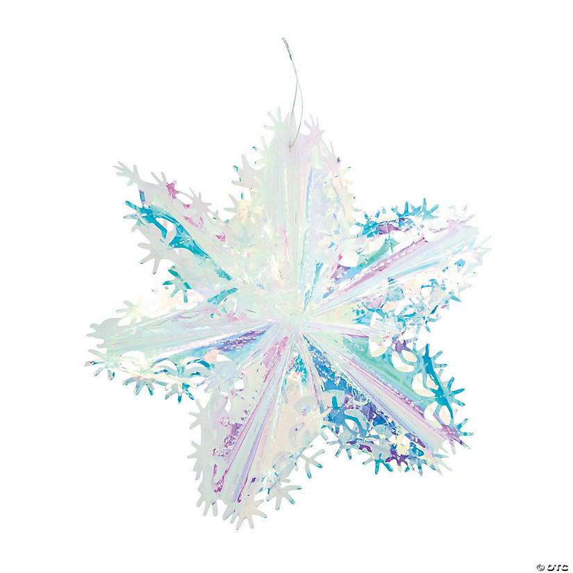 16" Iridescent Snowflake Star Ceiling Decorations - 3 Pc. Image