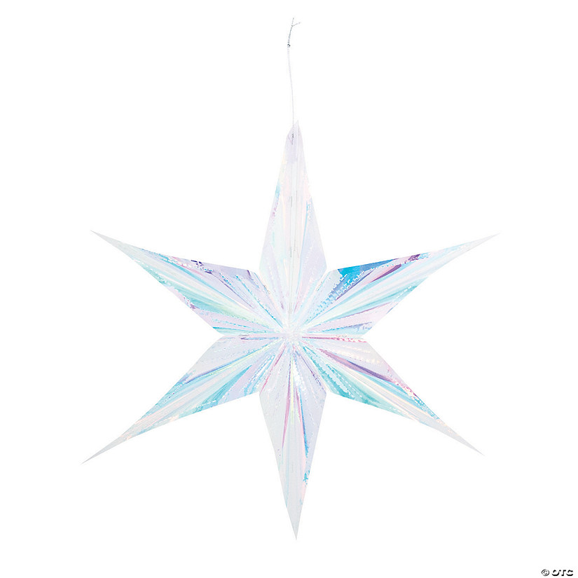16" Iridescent Star Hanging Decorations - 3 Pc. Image