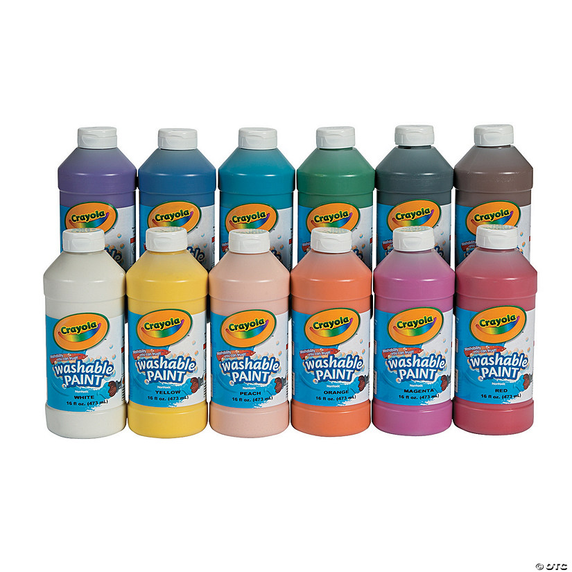 16-oz. 12-Color Crayola<sup>&#174;</sup> Washable Paint Bottle Pack - Set of 12 Image