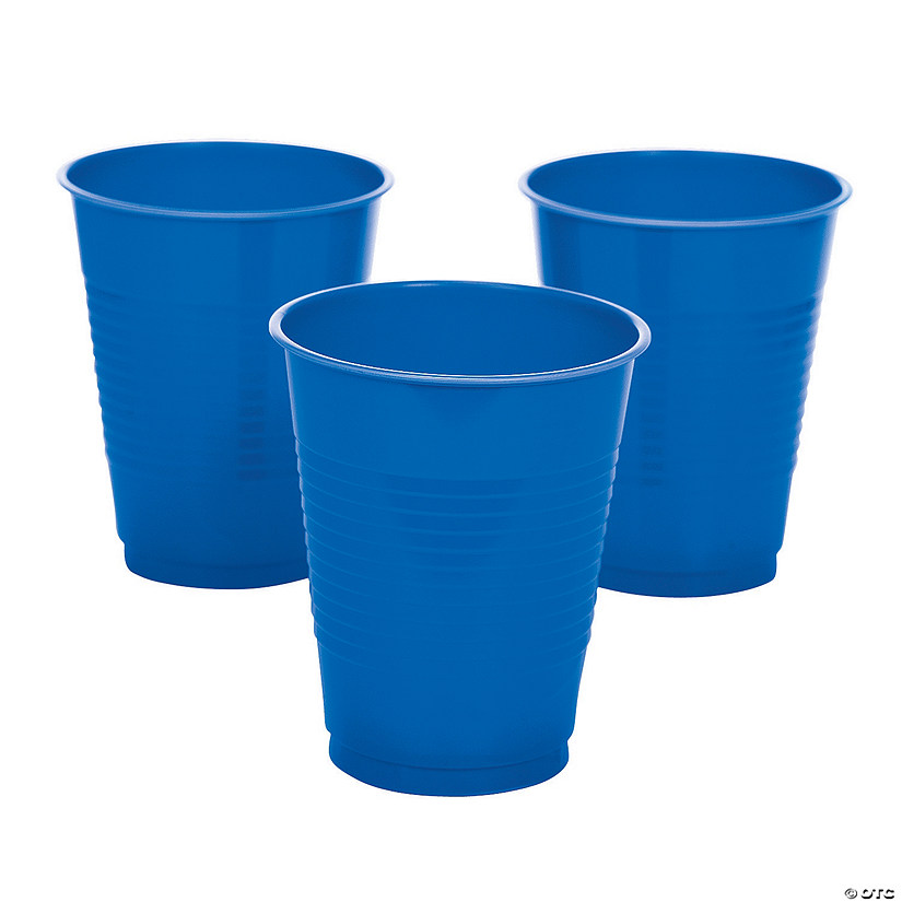 16 oz. Blue Disposable Plastic Cups - 20 Ct. Image