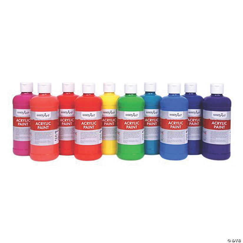 16 oz. Bulk 10 Pc. Tropical Acrylic Paint Bottle Supply Pack Image