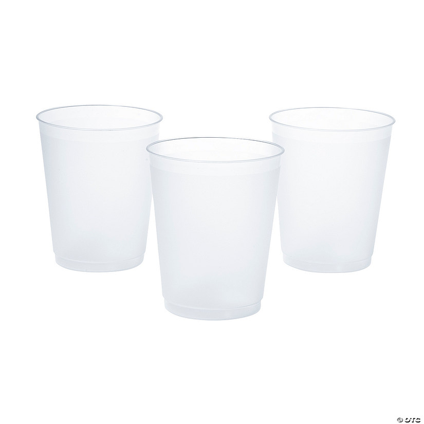 16 oz. Bulk 50 Ct. Clear Frosted Reusable Plastic Cups Image
