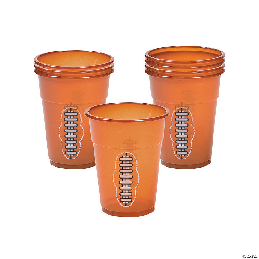 16 oz. Bulk 50 Ct. Football Styled Clear Disposable Plastic Cups Image