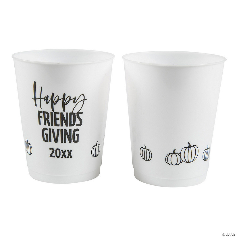 16 oz. Bulk 50 Ct. Personalized Fall Double-Sided Reusable Plastic Cups Image