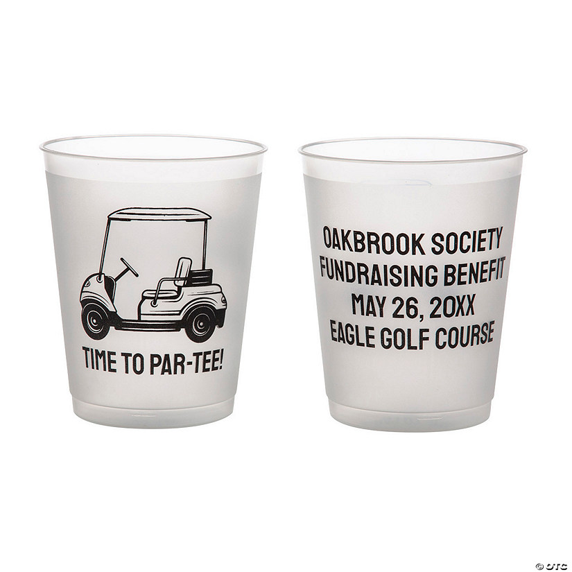 16 oz. Bulk 50 Ct. Personalized Golf Double-Sided Reusable Plastic Cups Image