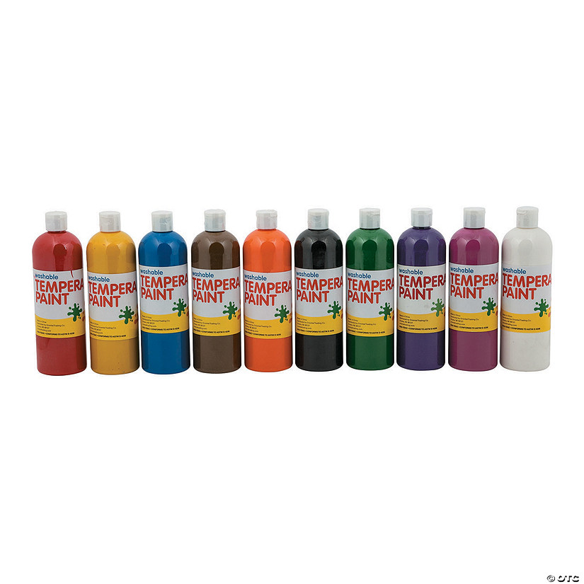16 oz. Bulk Washable Classic Colors Tempera Paint Set - 10 Pc. Image