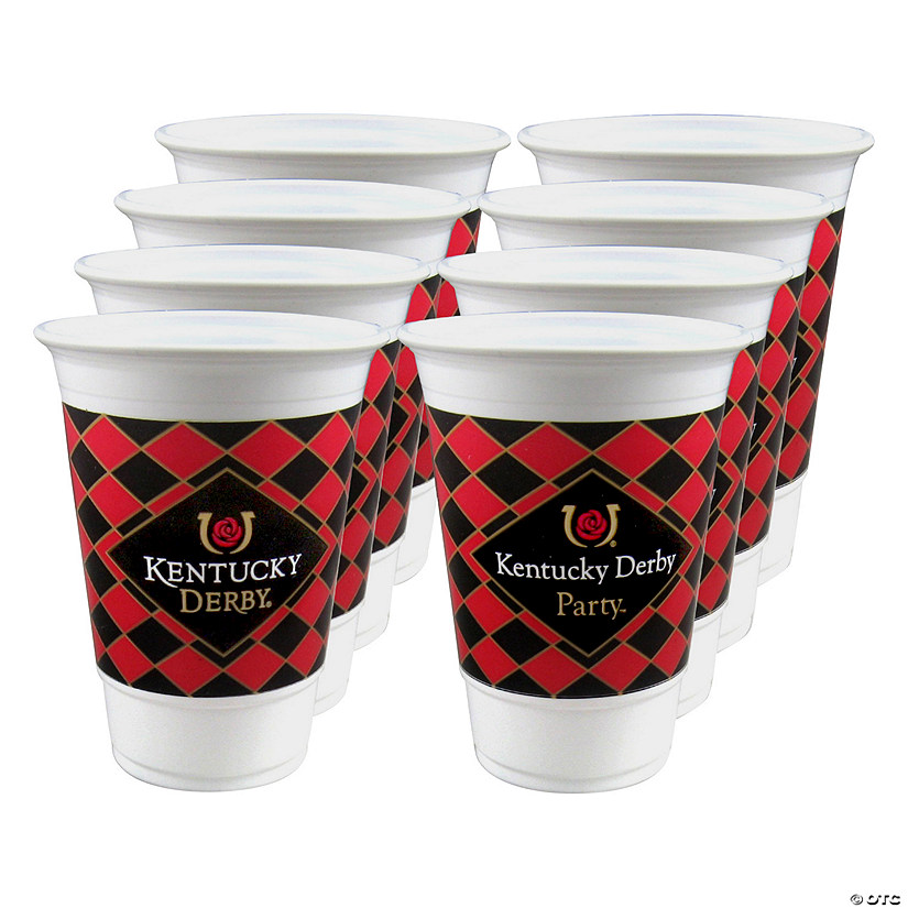 16 oz. Kentucky Derby&#8482; Icon Disposable Plastic Cups - 8 Ct. Image