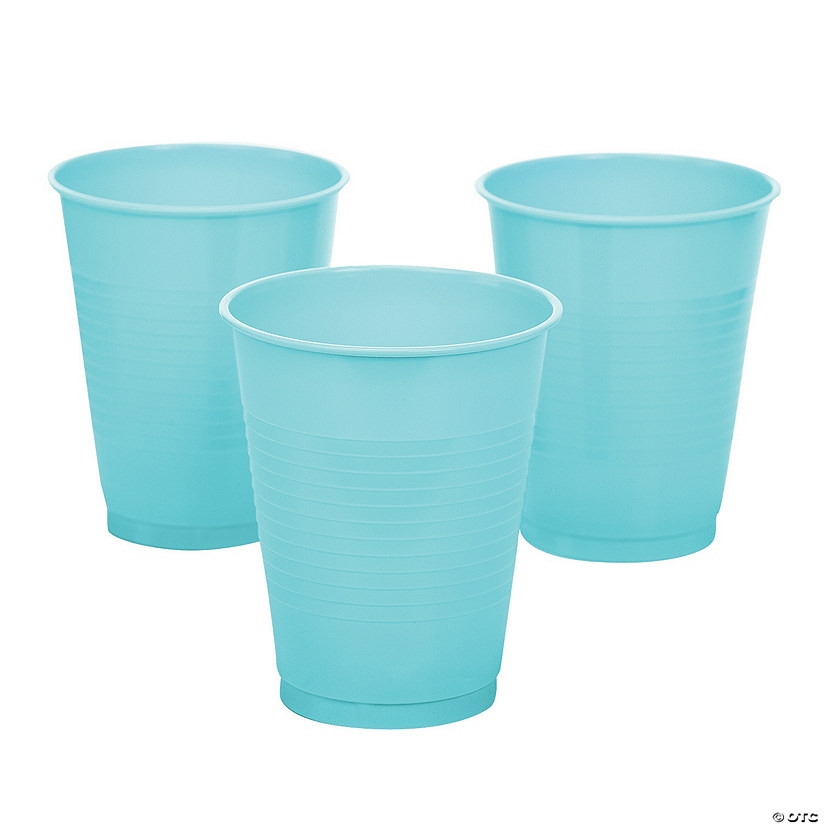 16 oz. Light Blue Disposable Plastic Cups - 20 Ct. Image