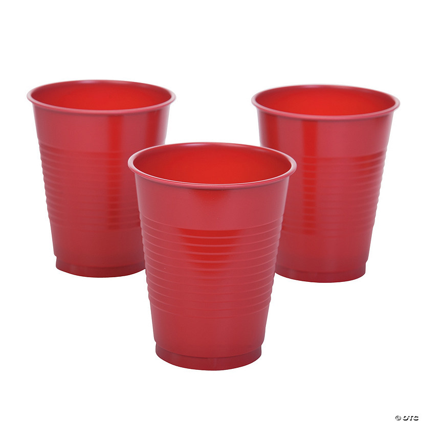 16 oz. Red Disposable Plastic Cups - 20 Ct. Image