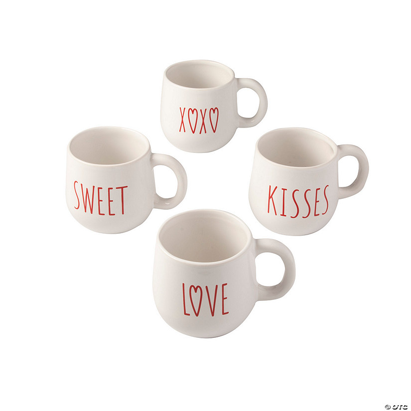 16 oz. Valentine Reusable Ceramic Mugs - 4 Ct. Image
