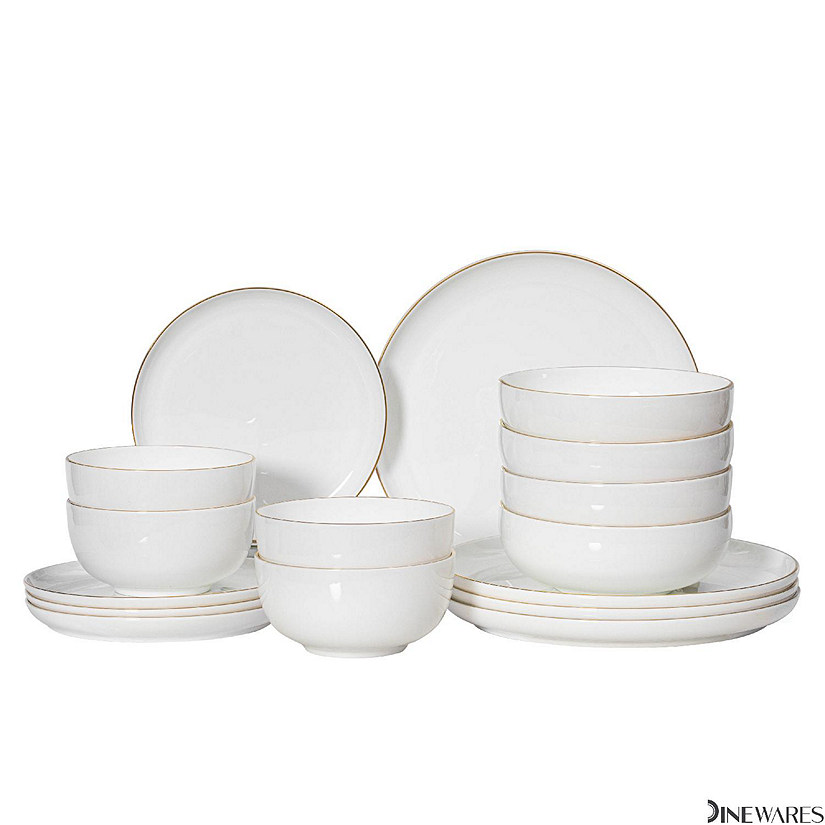 16-Pc White Bone China Dinnerware Set Image