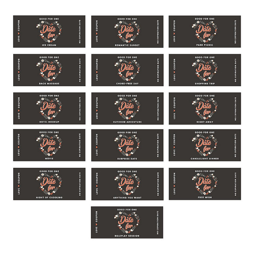 16 Pcs Floral Love Coupons for Couples Image