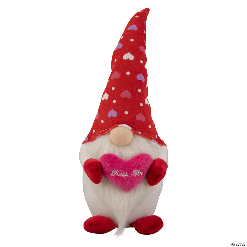 16" Red Hearts Kiss Me Valentine's Day Gnome Image