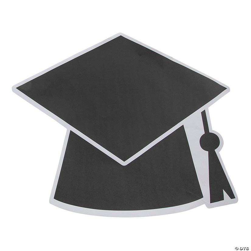 16" x 13" Bulk 50 Ct. Graduation Cap Black Disposable Paper Placemats Image