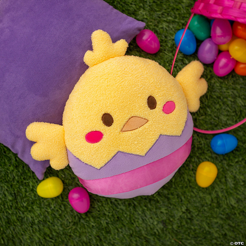 16" x 14" Easter Whimsy Yellow Chick in Egg Pillow Image
