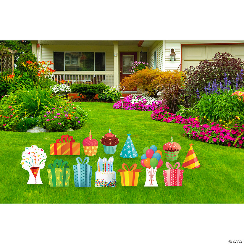 16" x 18" Birthday Icons Yard Sign Kit - 13 Pc. Image