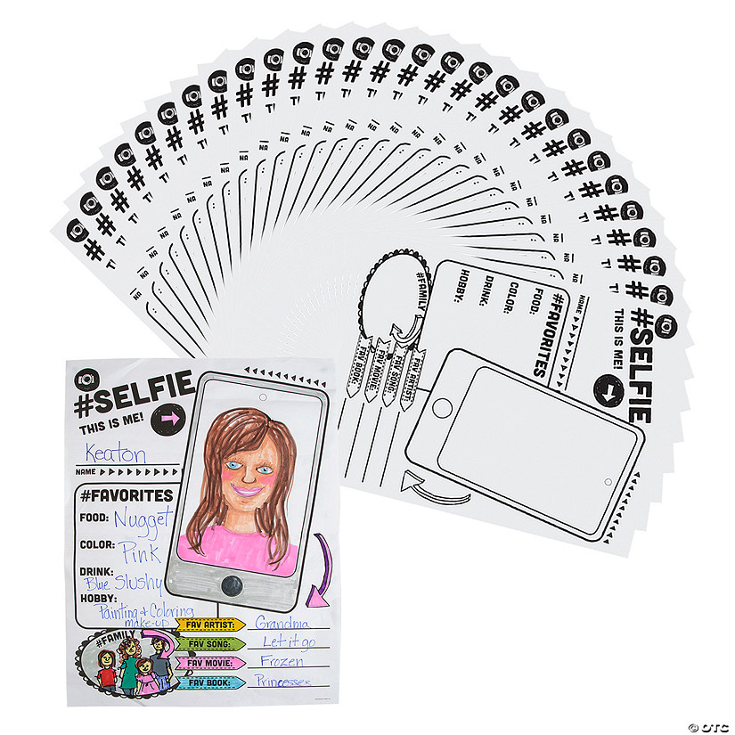 16" x 20 3/4" Color Your Own All About Me Selfie Posters - 30 Pc. Image