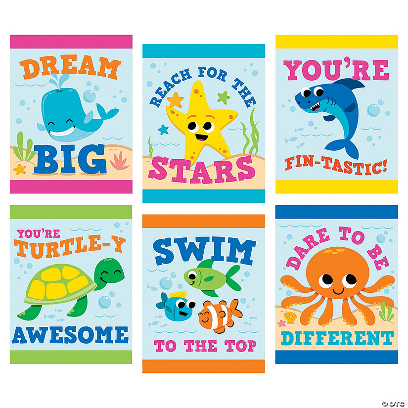 16" x 20 3/4" Under the Sea Classroom Cardstock Posters - 6 Pc. Image