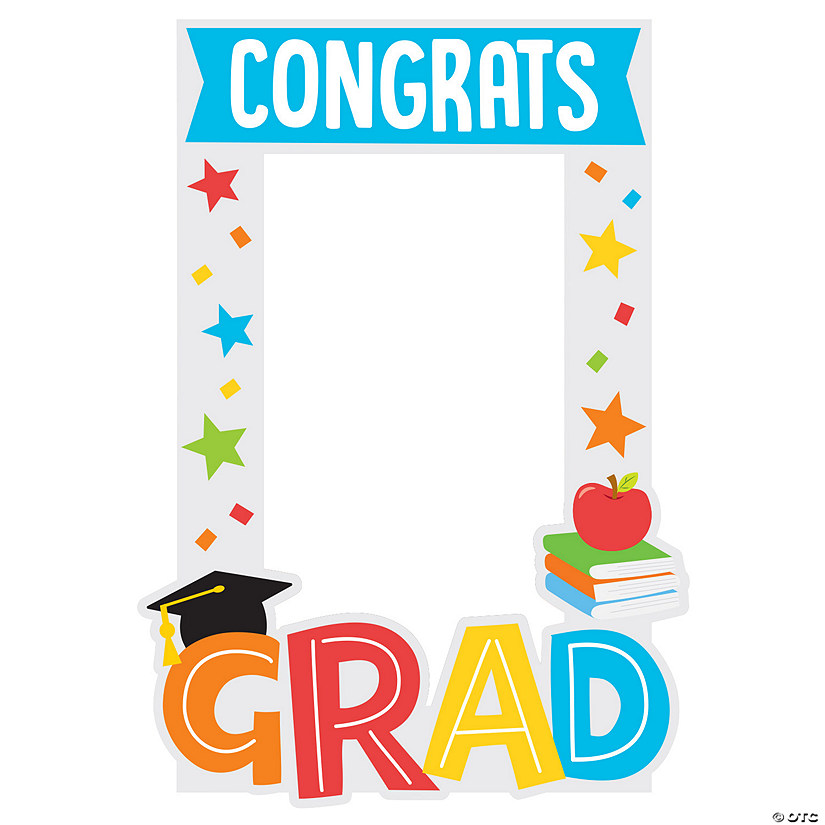 16" x 22 3/4" Elementary Congrats Grad Cardboard Photo Booth Frame Image
