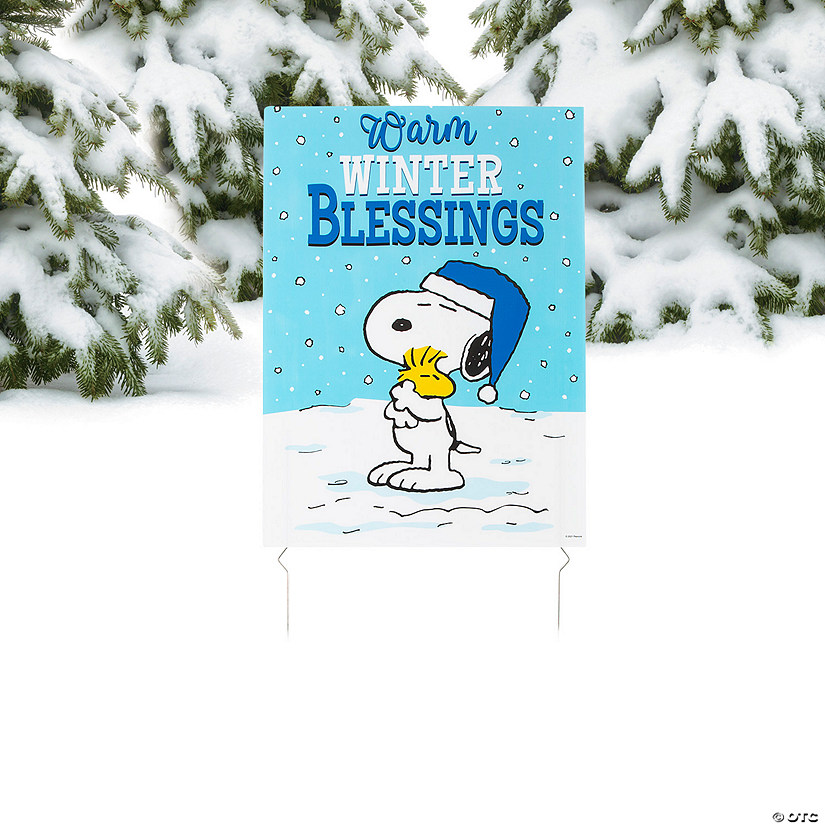 16" x 22" Peanuts&#174; Winter Blessings Yard Sign Image