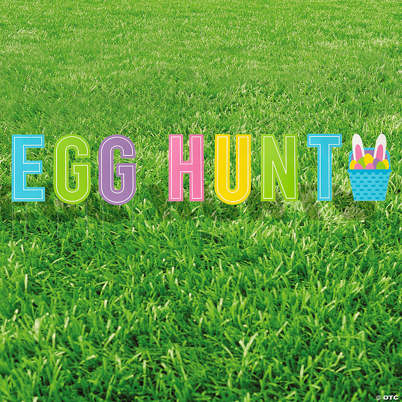 16" x 24" Easter Egg Hunt Letter Yard Signs - 8 Pc. Image