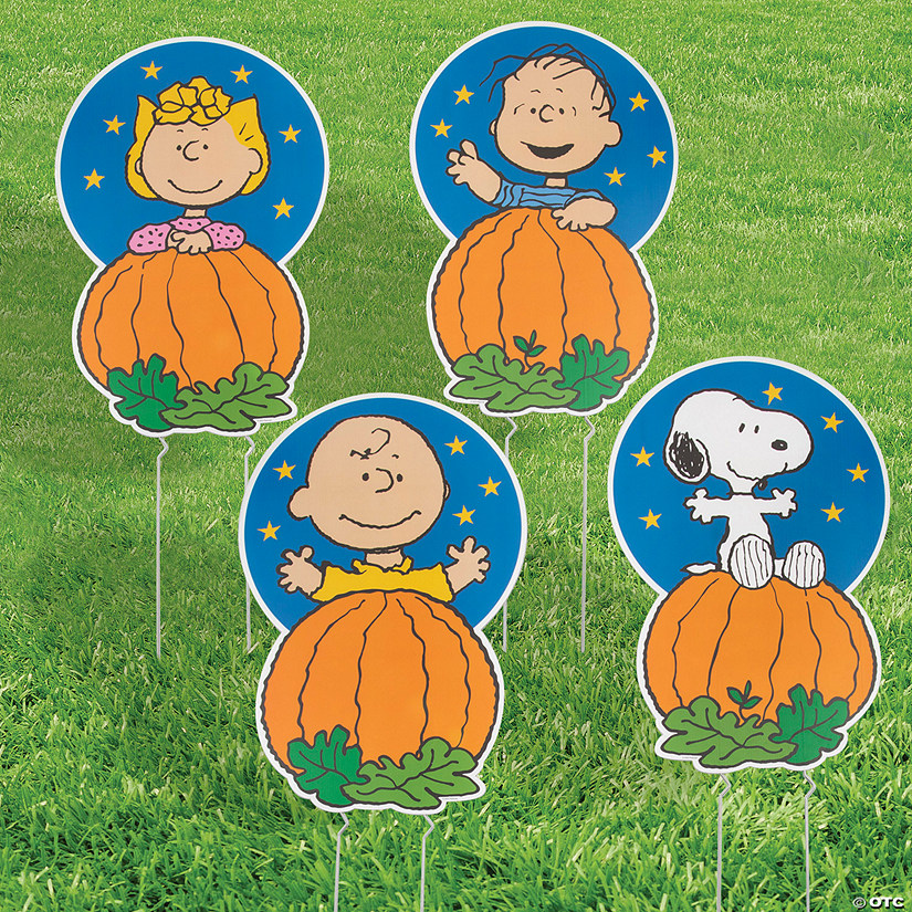 16" x 24" Peanuts&#174; Halloween Plastic Yard Signs - 4 Pc. Image