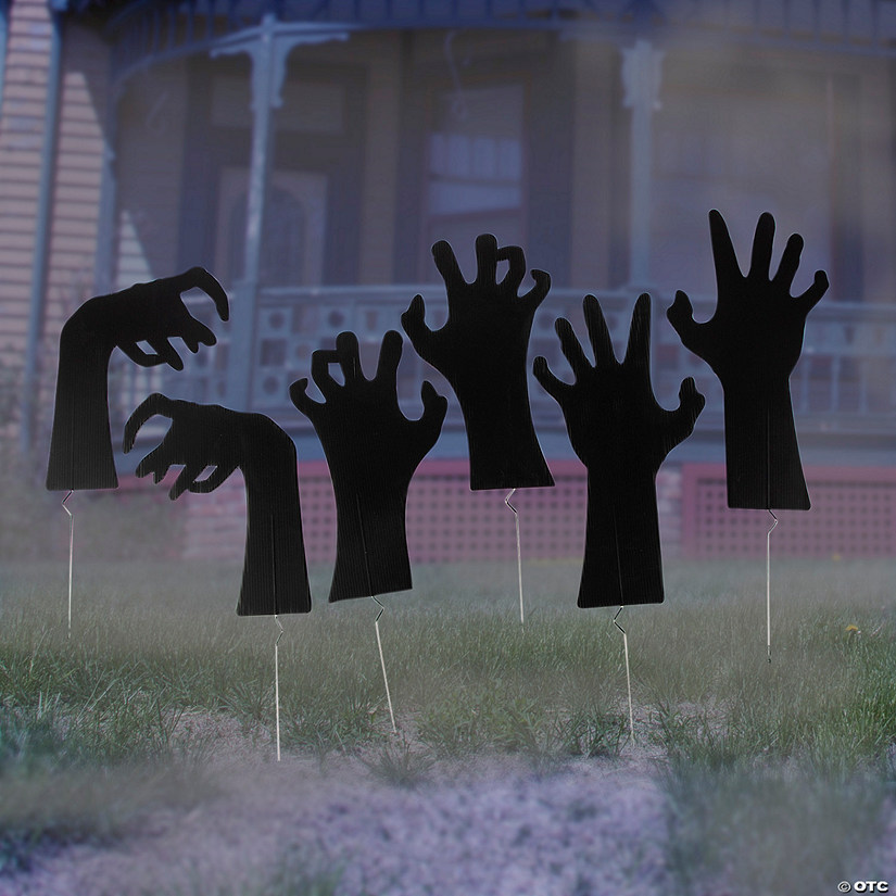 16" Zombie Hand Yard Stakes Halloween Decorations - 6 Pc. Image