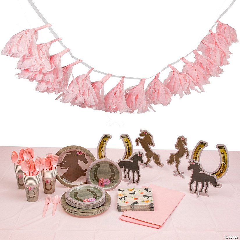 162 Pc. Horse Party Tableware Kit for 24 Guests Image