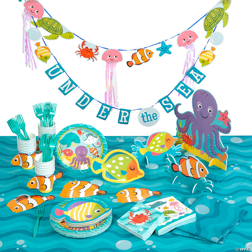 167 Pc. Under the Sea Party Tableware Kit for 24 Guests Image