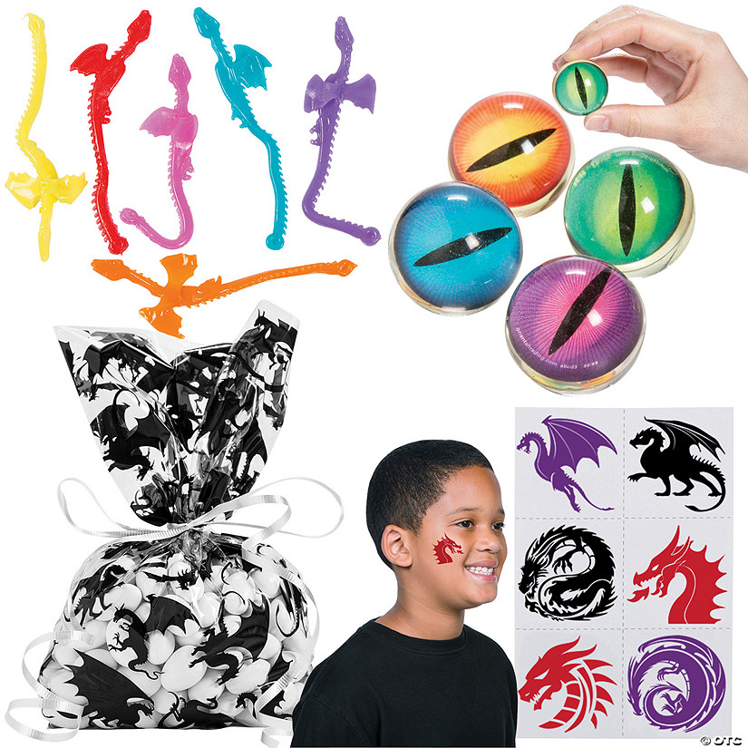 168 Pc. Dragon Party Favor Kit for 12 Guests Image