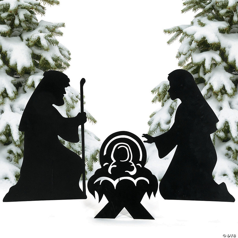 17" - 25 1/2" Silhouette Nativity Outdoor Yard Sign Set - 3 Pc. Image