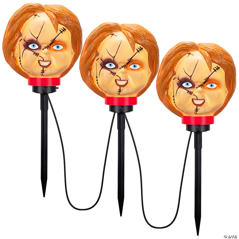 17" Child&#8217;s Play&#8482; Chucky Halloween Pathway Yard Stakes with Sound - 3 Pc. Image