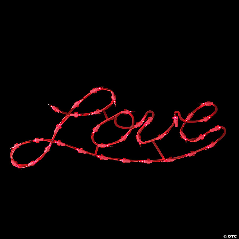17" Lighted Red Love Script Valentine's Day Window Silhouette Decoration Image