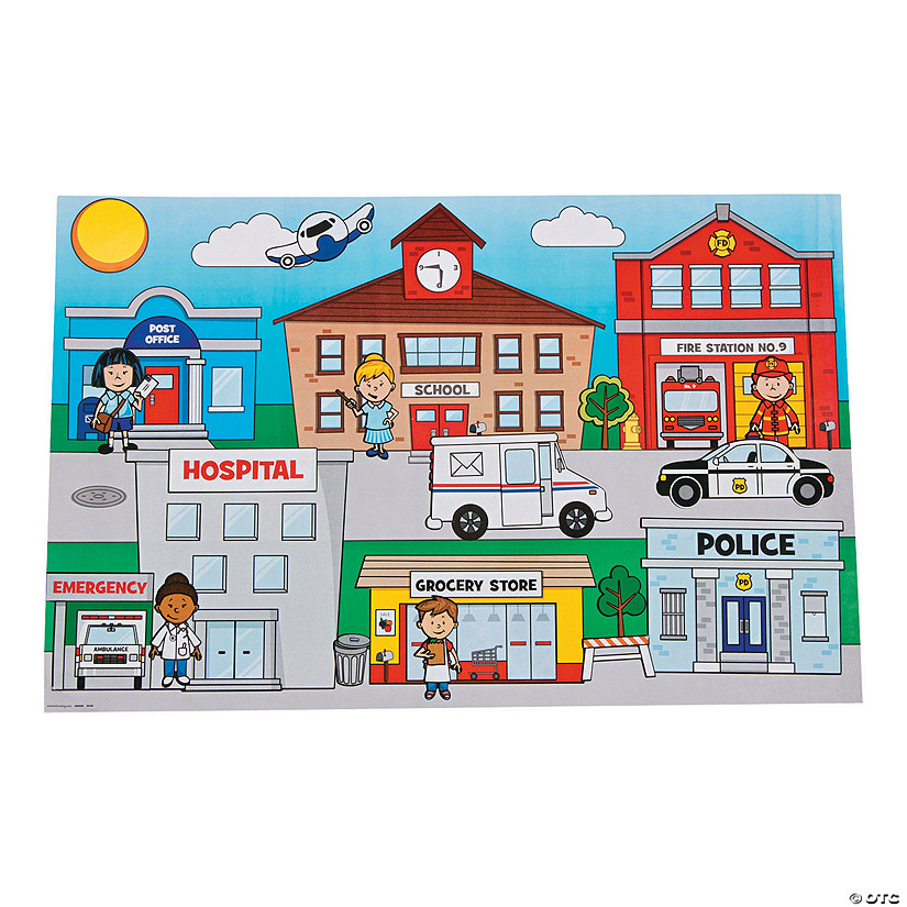 17" x 11" Giant Community Helpers Paper Sticker Scenes - 12 Pc. Image