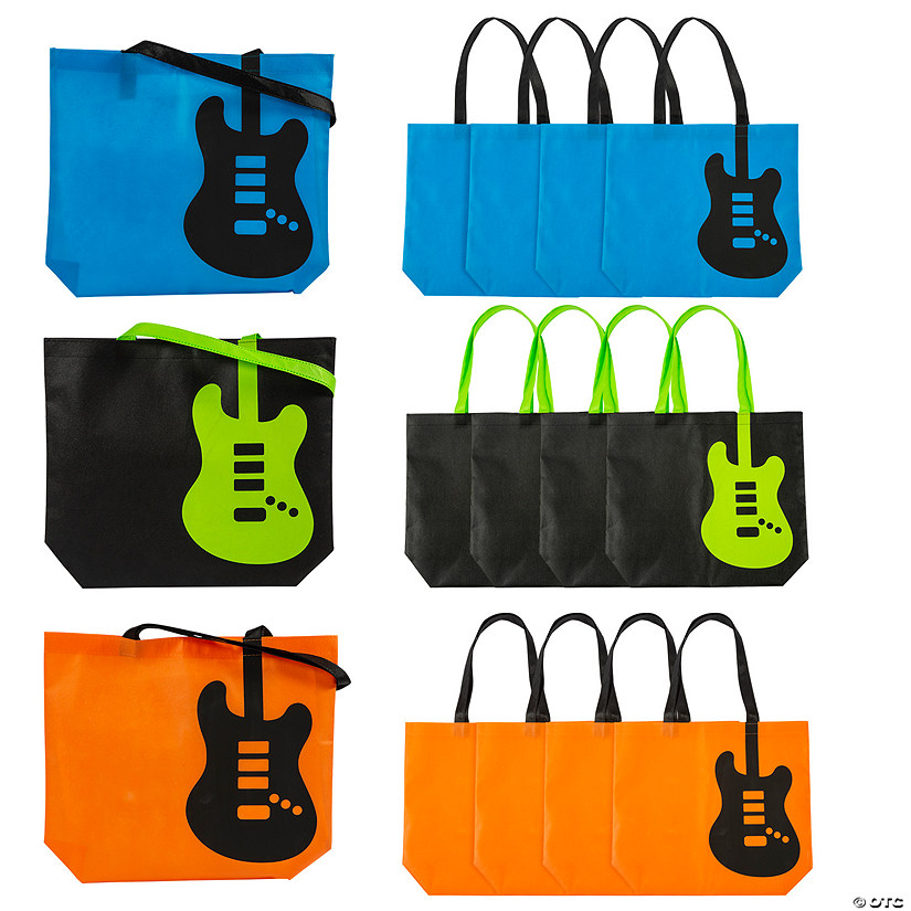 17" x 15" Large Guitar Nonwoven Tote Bags - 12 Pc. Image