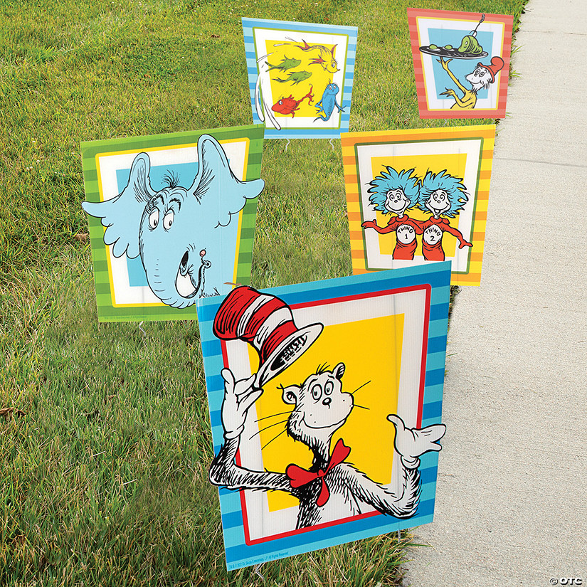 17" x 18 1/4" Dr. Seuss&#8482; Sidewalk Yard Signs - 5 Pc. Image