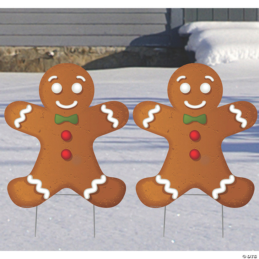 17" x 20" Gingerbread Men Yard Signs - 2 Pc. Image