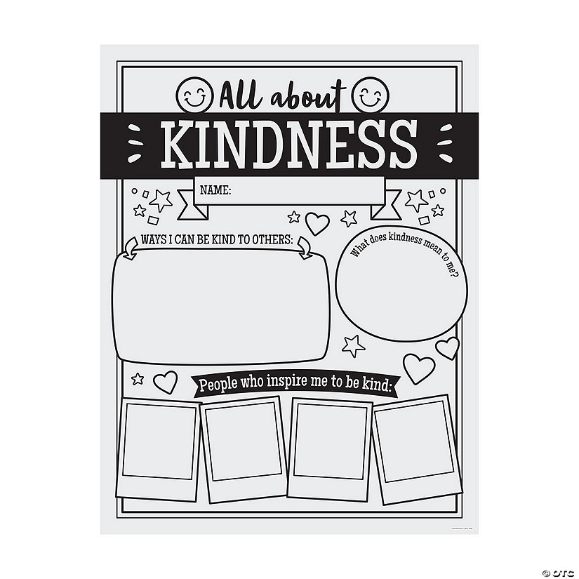 17" x 22" Color Your Own All About Kindness Paper Posters - 30 Pc. Image