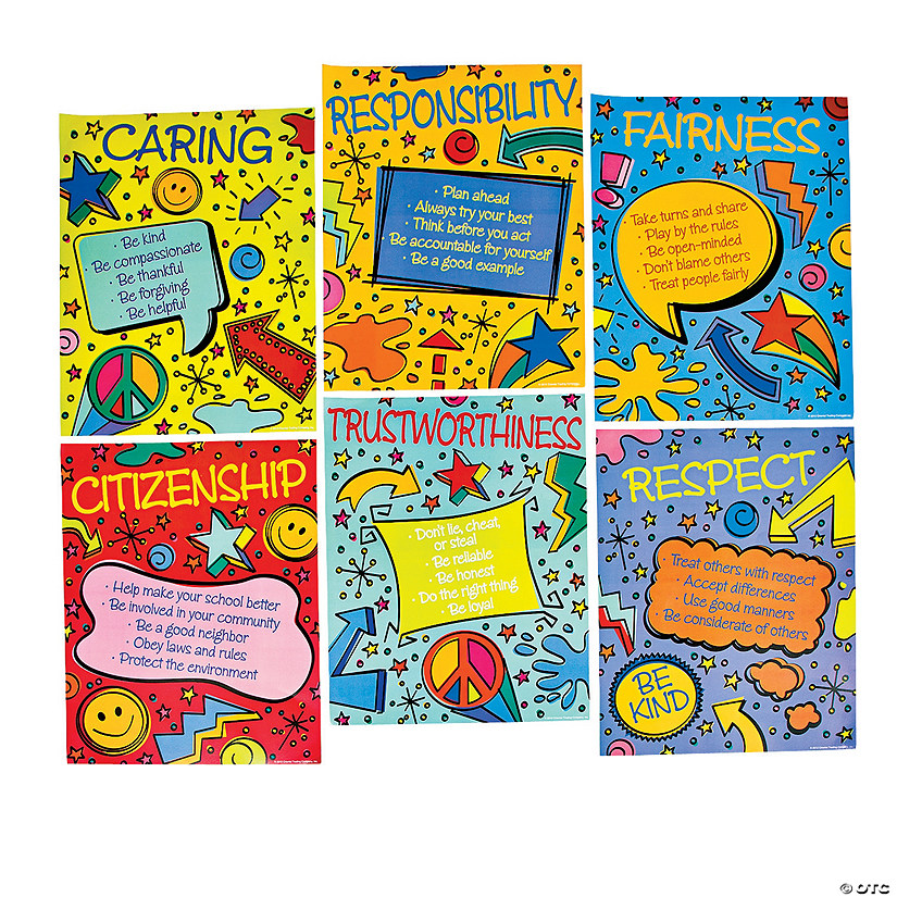 17" x 22" Good Character Educational Cardstock Posters - 6 Pc. Image