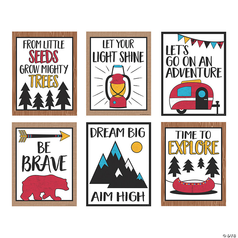 17" x 22" Nature Adventure Motivational Cardstock Posters - 6 Pc. Image