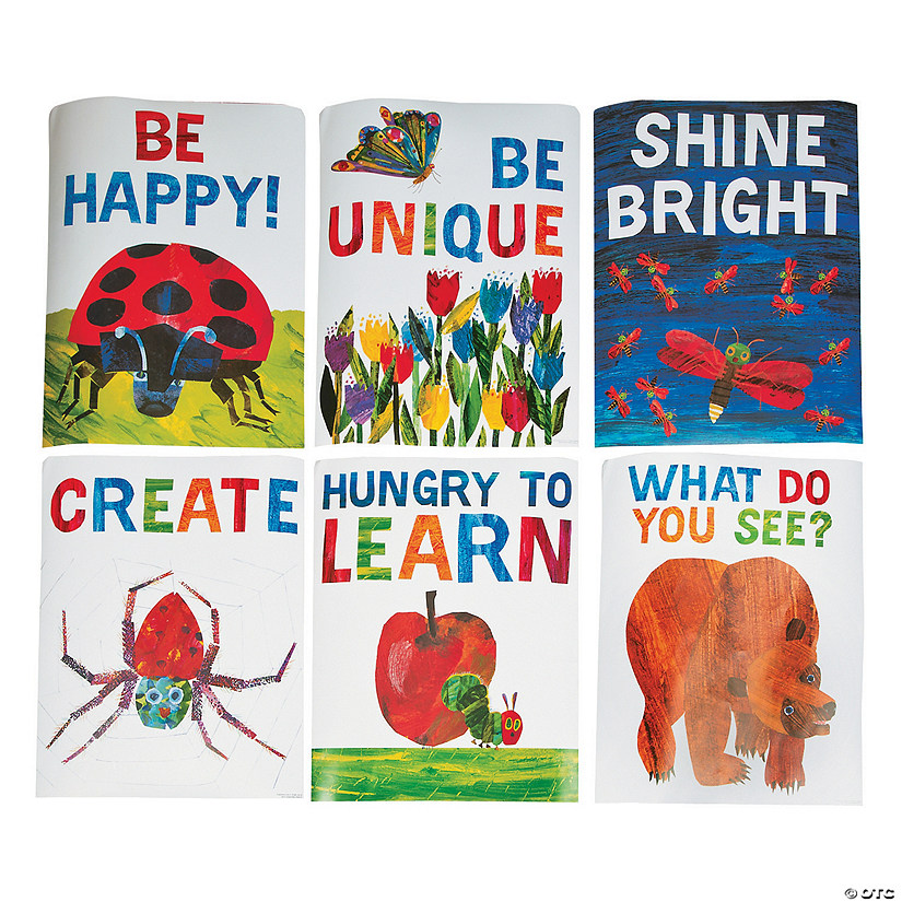 17" x 22" World of Eric Carle Motivational Classroom Cardstock Posters - 6 Pc. Image