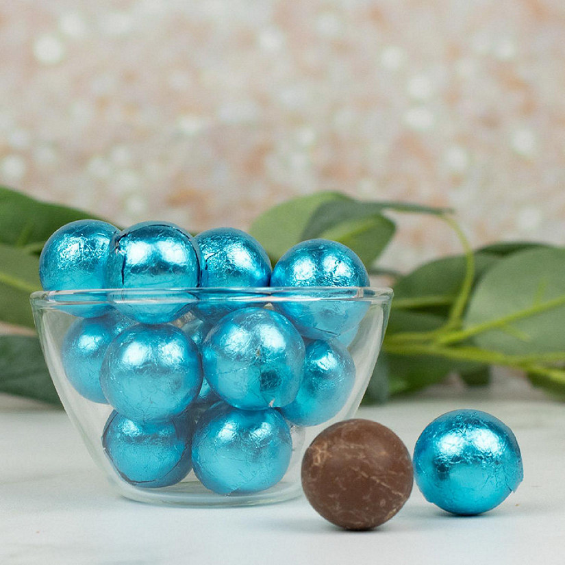 170 Pcs Light Blue Candy Foil Wrapped Chocolate Balls (2.5 lbs) Image