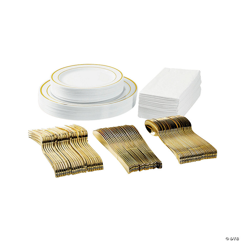 172 Pc. Premium Plastic Tableware Kits for 24 Guests Image