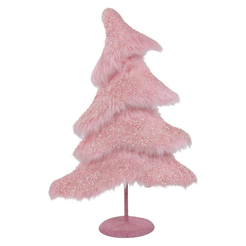 18.5" Fabric Sequin Christmas Tree: Pink Image