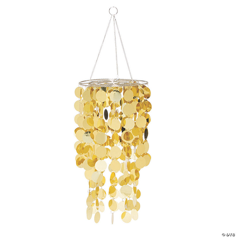 18" Gold Reflective Hanging Chandelier Image