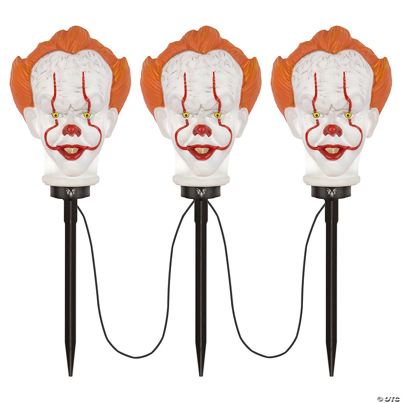 18" IT Pennywise the Clown Halloween Pathway Yard Stakes with Sound - 3 Pc. Image